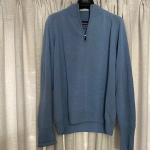 Kiton blue cashmere quarter-zip sweater